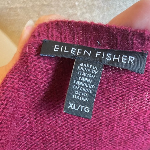 #64-EILEEN FISHER-Pompeii Super Soft Yak/Merino Wool Jewel Neck Knit Top Size XL - Picture 3 of 7